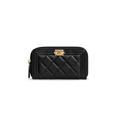 CHANEL BOY CHANEL ZIP WALLET A80566 Y07659 94305 (15.5*9*2cm)